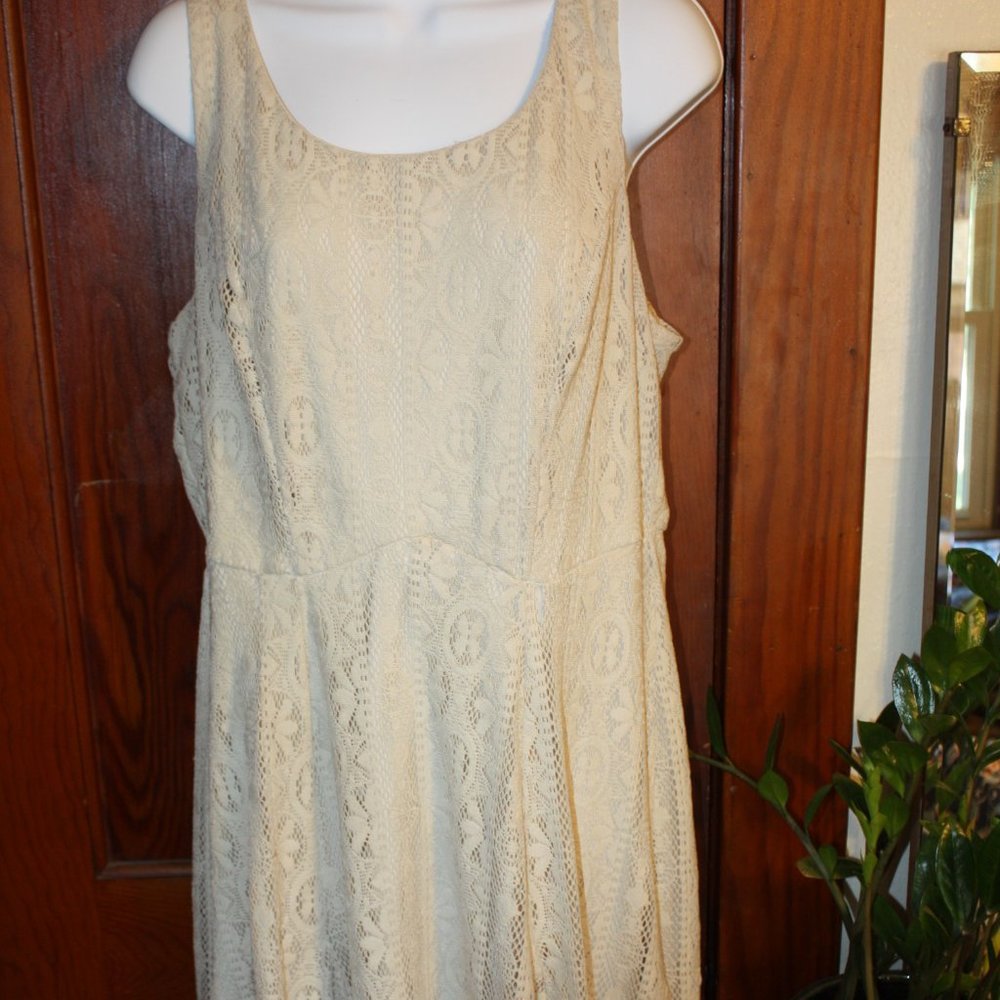 Off white Creme Maurices crochet tank dress